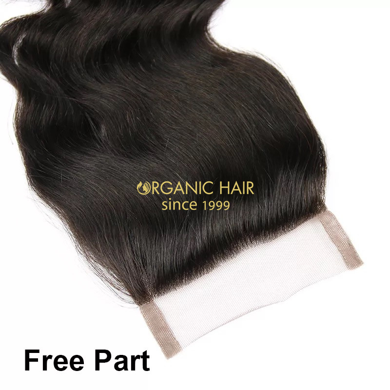 Brazilian virgin human hair pieces lace closure 